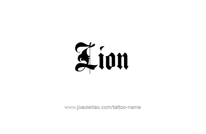 Tattoo Design Animal Name Lion