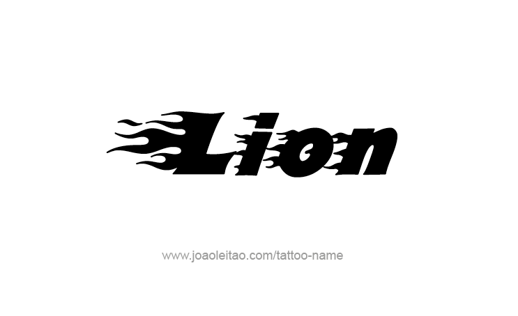 Tattoo Design Animal Name Lion
