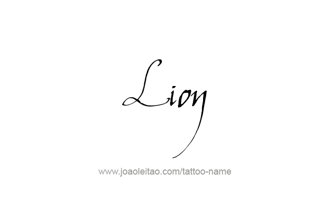 Tattoo Design Animal Name Lion