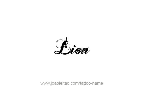 Tattoo Design Animal Name Lion