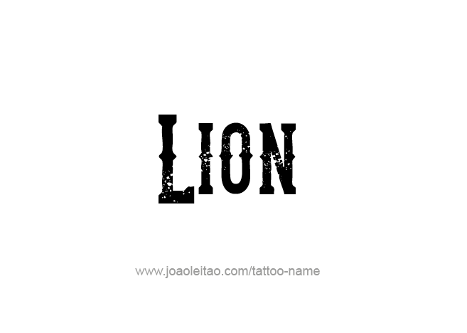 Tattoo Design Animal Name Lion