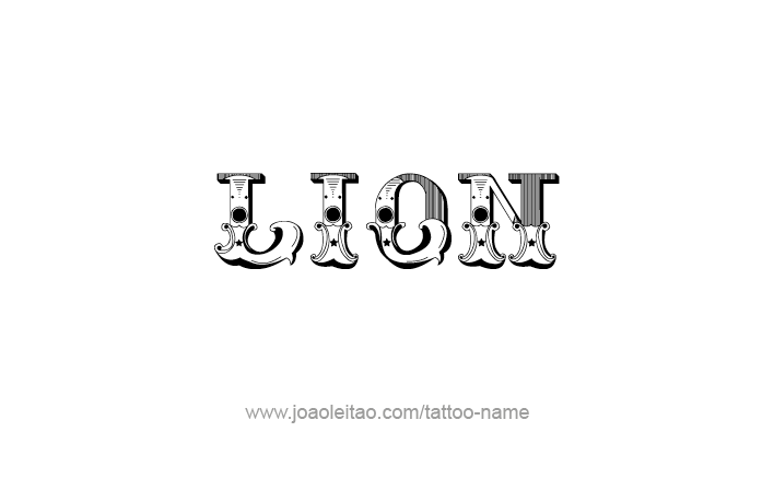 Tattoo Design Animal Name Lion