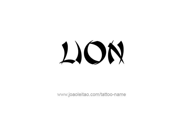 Tattoo Design Animal Name Lion