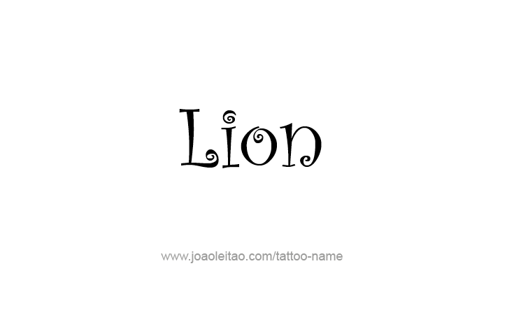 Tattoo Design Animal Name Lion