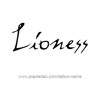 Tattoo Design Animal Name Lioness