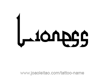 Tattoo Design Animal Name Lioness