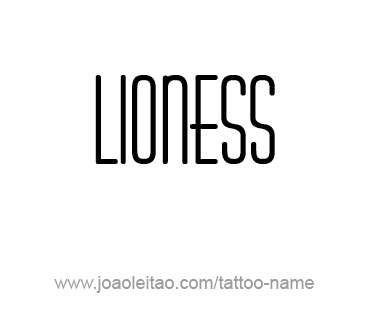 Tattoo Design Animal Name Lioness