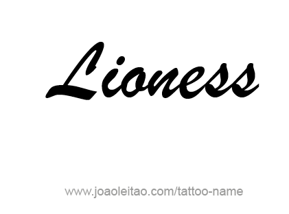 Tattoo Design Animal Name Lioness