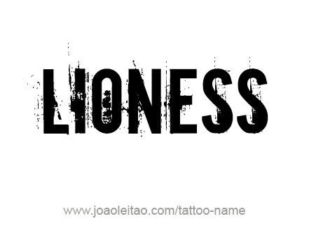 Tattoo Design Animal Name Lioness