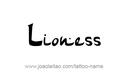 Tattoo Design Animal Name Lioness