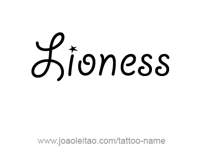 Tattoo Design Animal Name Lioness