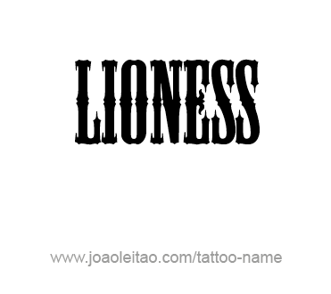 Tattoo Design Animal Name Lioness