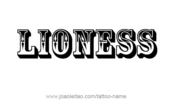 Tattoo Design Animal Name Lioness