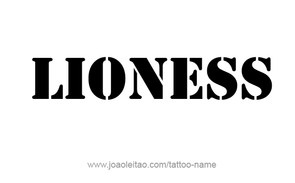 Tattoo Design Animal Name Lioness