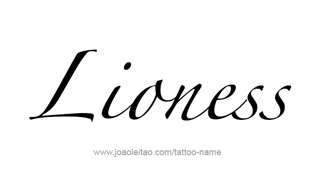 Tattoo Design Animal Name Lioness