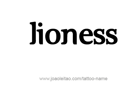Tattoo Design Animal Name Lioness