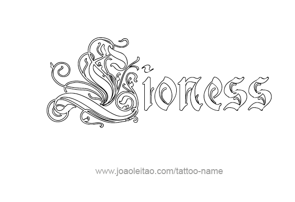 Tattoo Design Animal Name Lioness