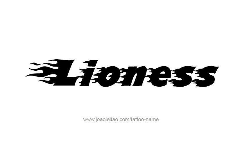 Tattoo Design Animal Name Lioness