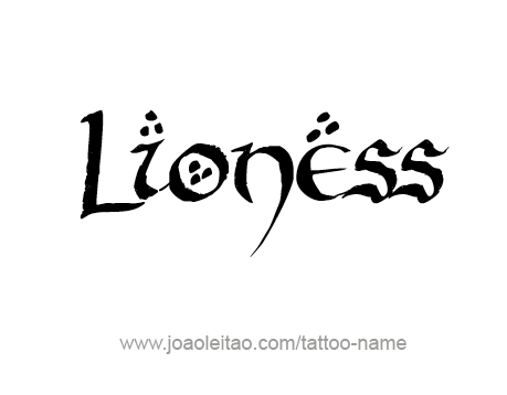 Tattoo Design Animal Name Lioness