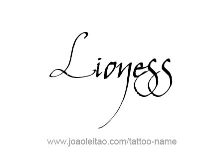 Tattoo Design Animal Name Lioness