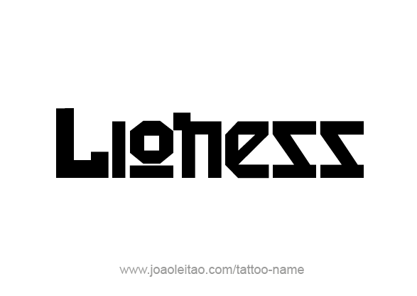 Tattoo Design Animal Name Lioness