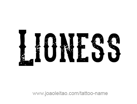 Tattoo Design Animal Name Lioness