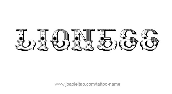 Tattoo Design Animal Name Lioness