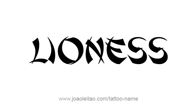 Tattoo Design Animal Name Lioness