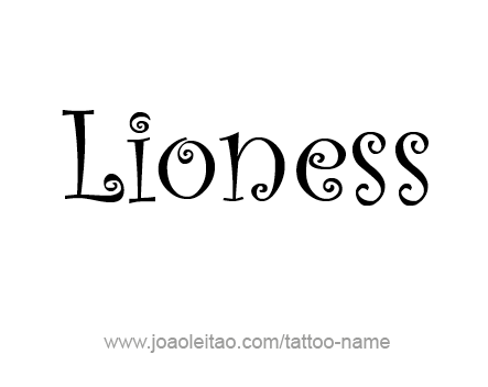 Tattoo Design Animal Name Lioness