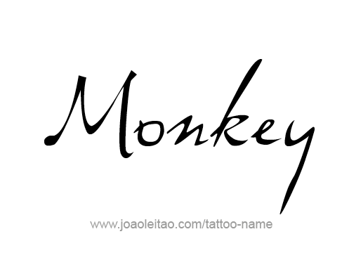 Tattoo Design Animal Name Monkey