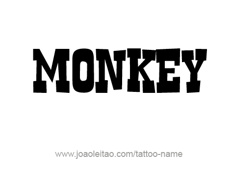 Tattoo Design Animal Name Monkey