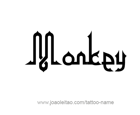 Tattoo Design Animal Name Monkey