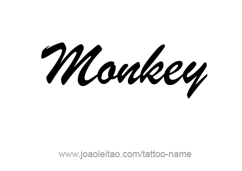 Tattoo Design Animal Name Monkey