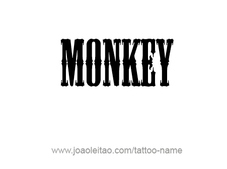 Tattoo Design Animal Name Monkey