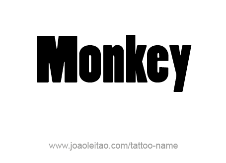 Tattoo Design Animal Name Monkey