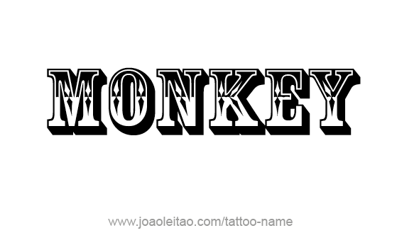 Tattoo Design Animal Name Monkey