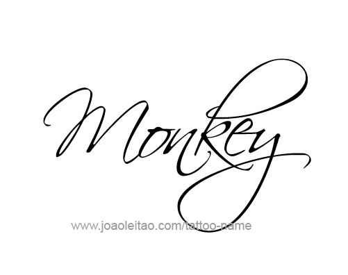 Tattoo Design Animal Name Monkey