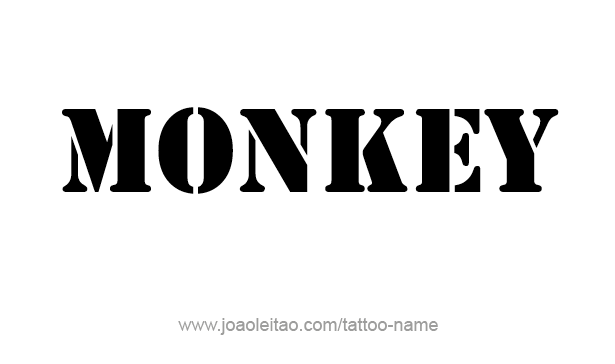 Tattoo Design Animal Name Monkey