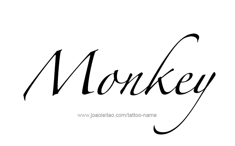 Tattoo Design Animal Name Monkey