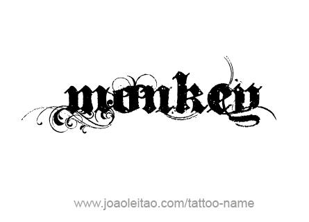 Tattoo Design Animal Name Monkey