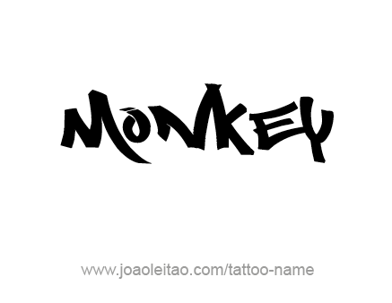 Tattoo Design Animal Name Monkey