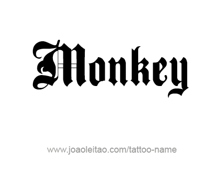 Tattoo Design Animal Name Monkey