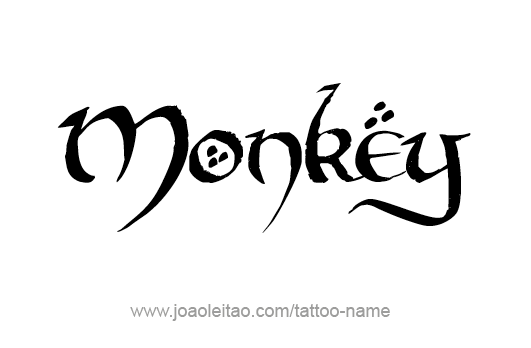 Tattoo Design Animal Name Monkey