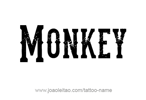 Tattoo Design Animal Name Monkey