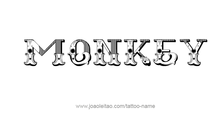 Tattoo Design Animal Name Monkey