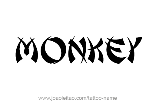 Tattoo Design Animal Name Monkey
