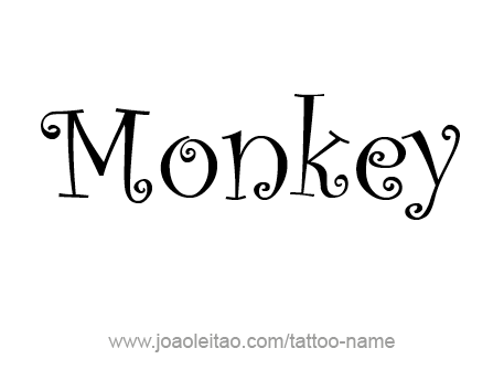 Tattoo Design Animal Name Monkey