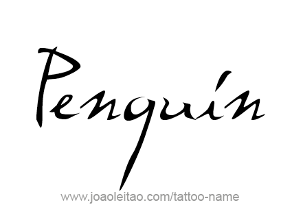 Tattoo Design Animal Name Penguin