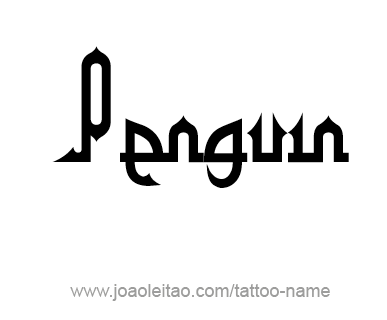 Tattoo Design Animal Name Penguin