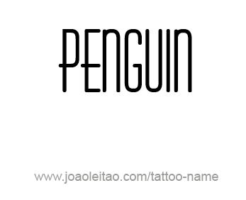 Tattoo Design Animal Name Penguin